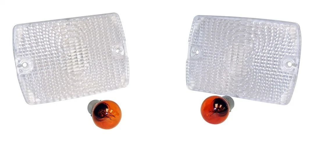 RT28012 – CROWN AUTO Parking/ Turn Signal Light Assembly, Clear Lens Amber Bulbs Set Of 2